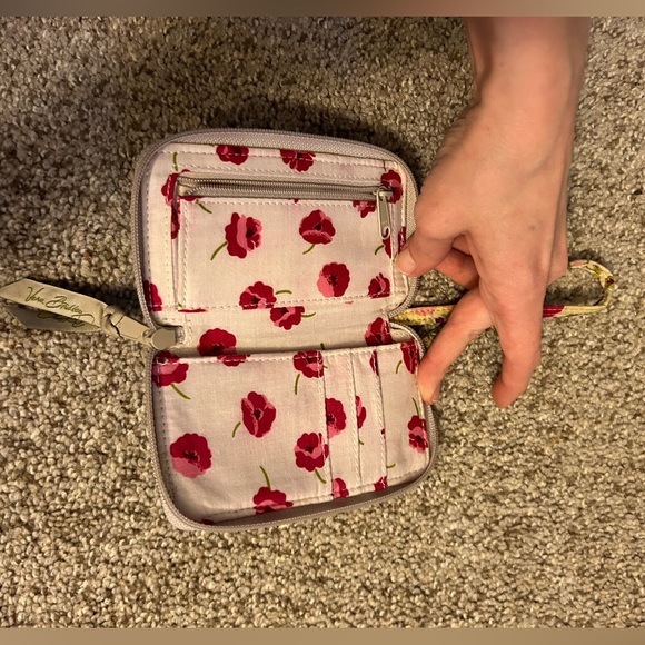 Vera Bradley Tan, green, pink & yellow floral print wristlet - Picture 3 of 3